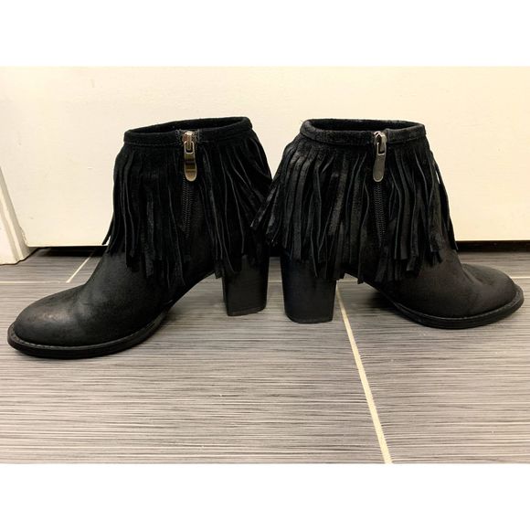 Azura European Luxury Bernat Suede Fringe Western Booties Size EU 37 / US 6.5-7 - Picture 5 of 9
